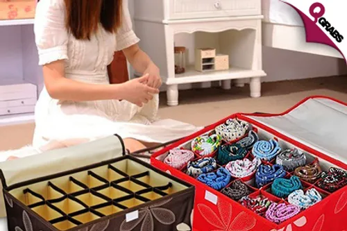For QR59 Get a Set of 3 Foldable Storage Boxes for Your Socks, Gloves, Ties, Etc.  - Your Choice of 6 Colors! (QR129 Value)